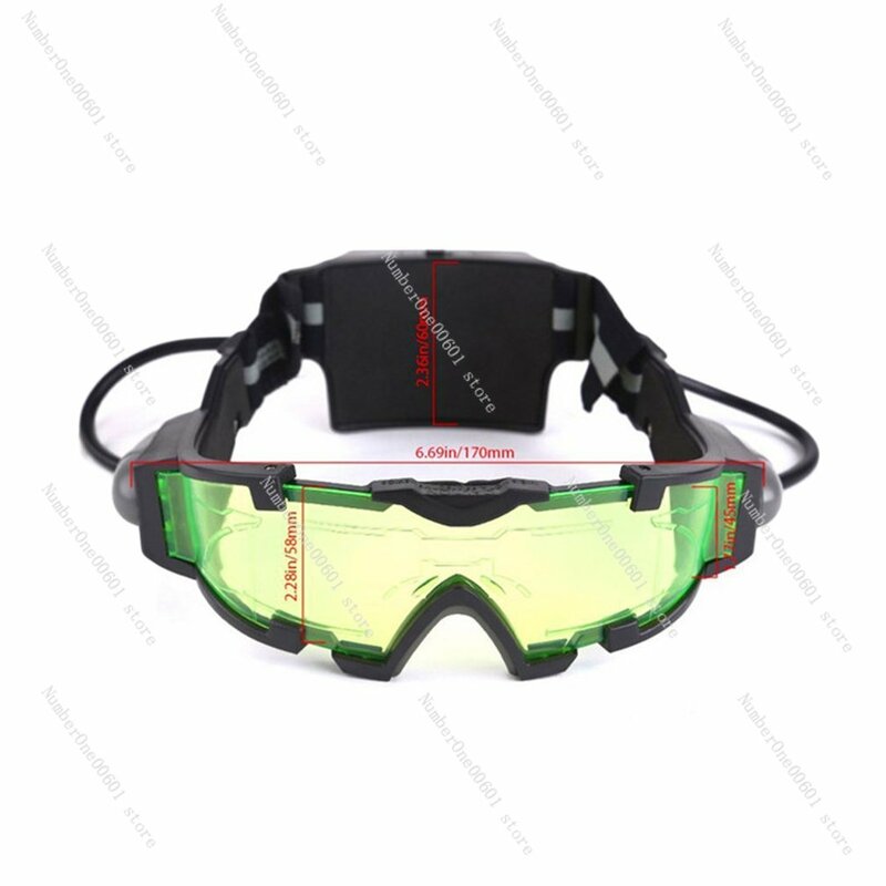 Ajustável LED Night Vision Motocicleta Goggles, Motorbike Racing, Caça Óculos, Óculos com Flip-Out Light, Windproof