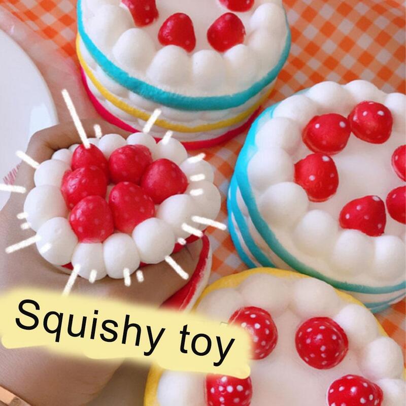 Kawaii Cake Langzaam Stijgende Stress Verlichting Knijpen Speelgoed Voor Kinderen Pu Zacht Decompressie Speelgoed Gesimuleerd Voedsel Cake Squeeze Speelgoed G0m2
