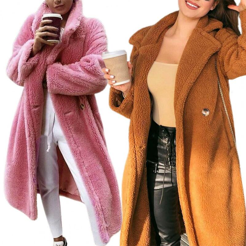 Kardigan płaszcz pluszowy długi płaszcz atrakcyjny długi rękaw dobra długa kurtka płaszcz kobiety zimowe ubrania
