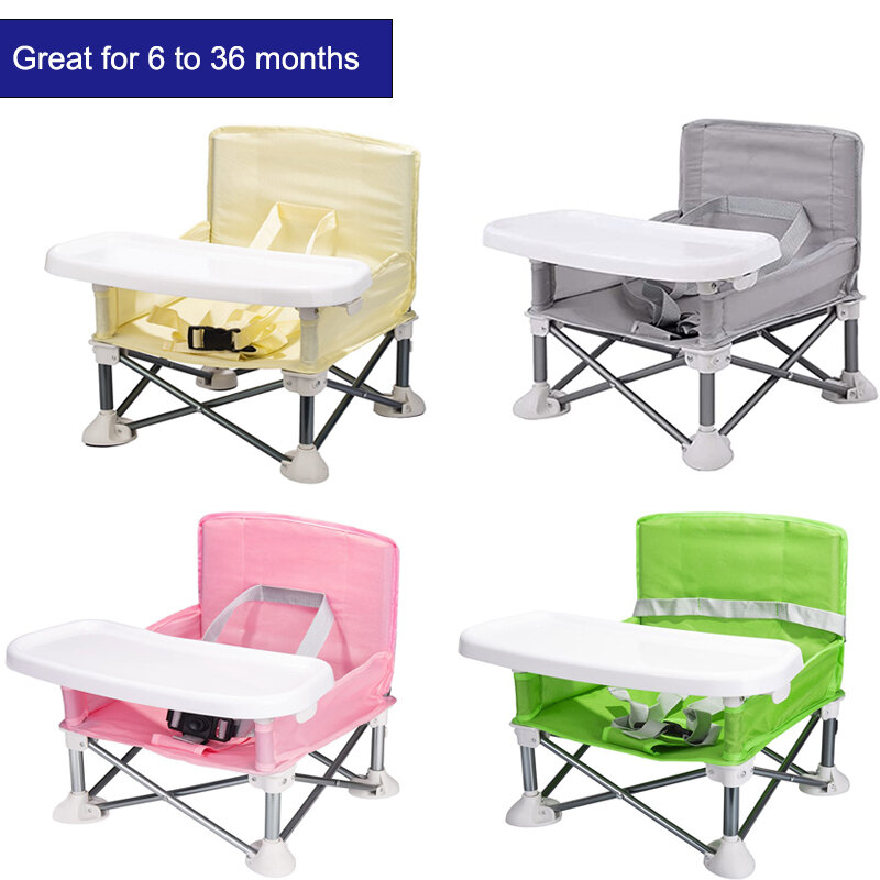 Meja Makan anak-anak, aksesoris bayi portabel peninggi, kursi berkemah makan, dapat dilipat