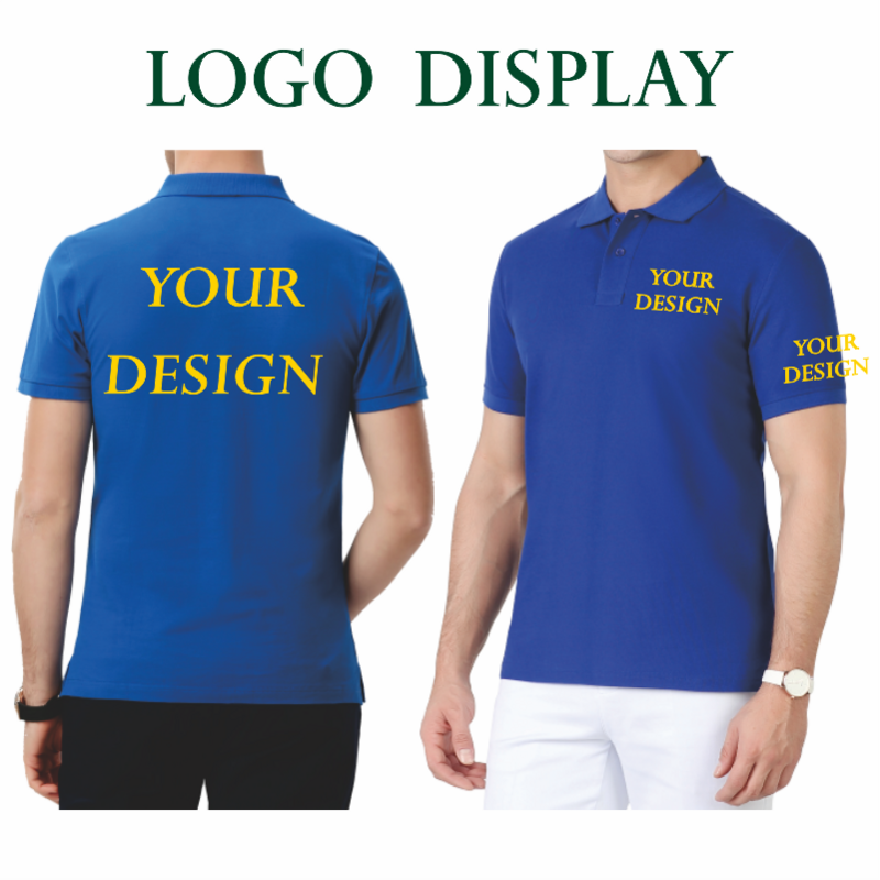 Estate manica corta Polo stampa personalizzata Logo Casual risvolto camicia ricamo modello moda Quick Dry Top Design uomo donna