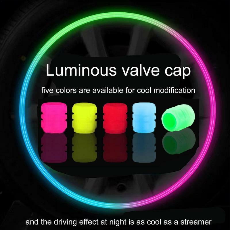 Carro pneu Air Valve Stem Cap, Glow-in-the-Dark, à prova de vazamento, bicicleta, carro, caminhão