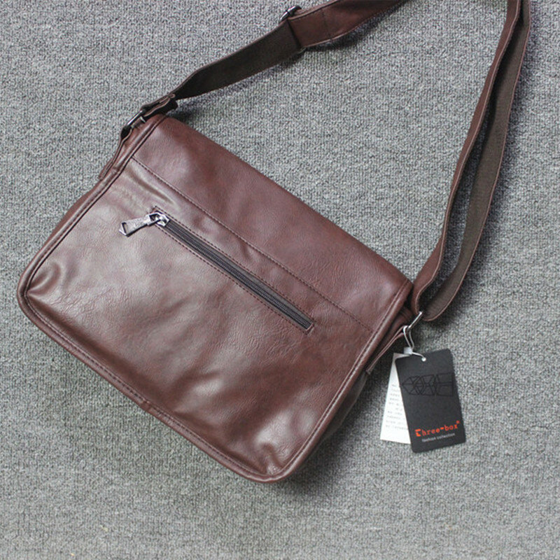 Vintage PU Leather Men's Shoulder Bag Multi-Function Travel Crossbody Bag Large Capacity Male Messenger ipad Bag For Man