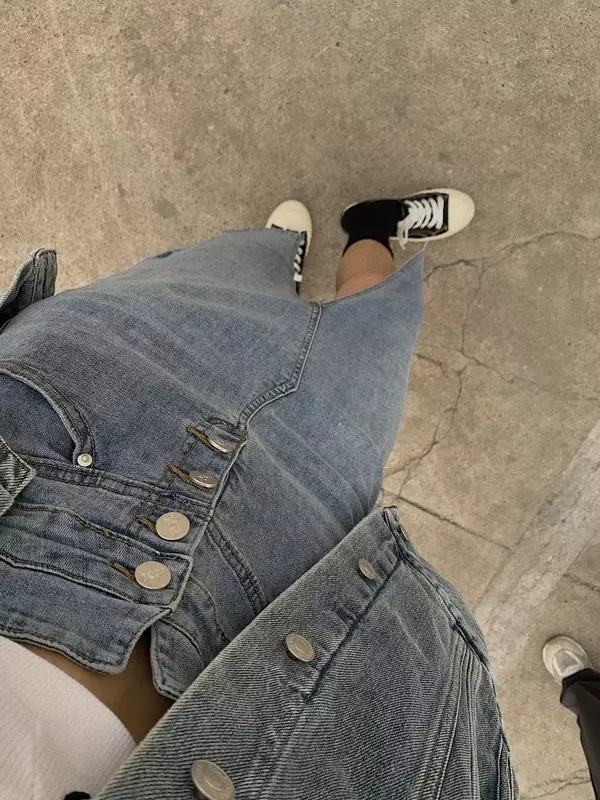 Rok Jeans ramping wanita, Rok jins elastis biru terpisah, rok Demin musim panas, Vintage, pinggang tinggi, model Korea, Y2k, 2021
