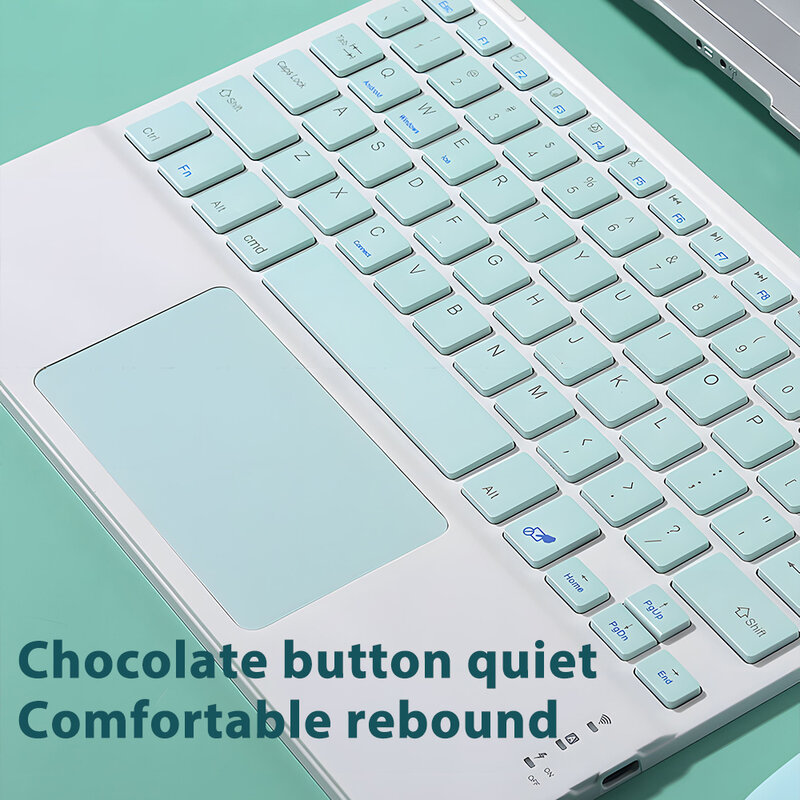 CASEPOKE-teclado inalámbrico con panel táctil para iPad, teclado y ratón Bluetooth para Xiaomi, Samsung, Huawei, Android, iOS, Windows