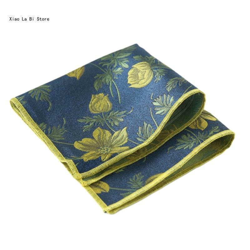 Male Portable Floral Pattern Handkerchief Pocket Square 24x24cm Pocket Hanky XXFD