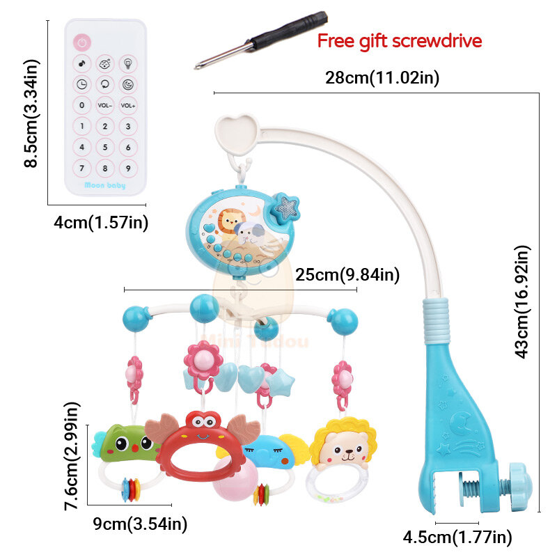 Babybedje Mobiele Rammelaar Speelgoed Voor 0-12 Maanden Baby Roterende Muzikale Projector Nachtlampje Bed Bel Educatief Voor pasgeboren Gift
