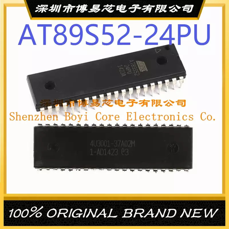 Paket Komputer Mikro Chip Tunggal AT89S52-24PU Asli Baru DIP-40 Chip IC