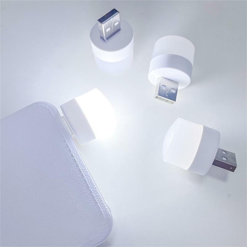 Recarregável Mini LED Desk Lamp, Luz noturna, Pequena rodada, Reading Power Bank, Luzes do livro de carregamento, USB Desk Lights