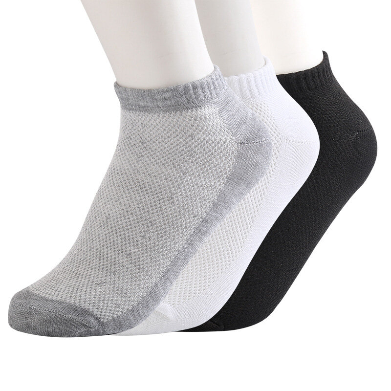 1 par respirável meias de tornozelo curto meias masculinas malha sólida de alta qualidade masculino barco meias venda quente 2021 quente