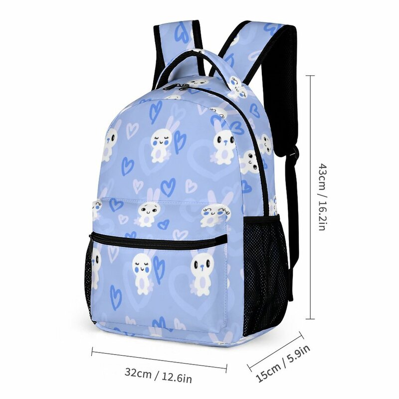Cute Animal Print School Bag Backpack with Pencil Case Three-piece Set Book Bag Lunch Bag Large Capacity Mochila