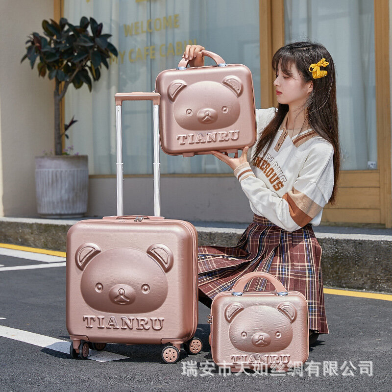 Nieuwe Cartoon Reiskoffer Met Handtas 20 Inch Meisjes Trolley Tas Mode Vrouwen Koffer Rollende Bagage Set