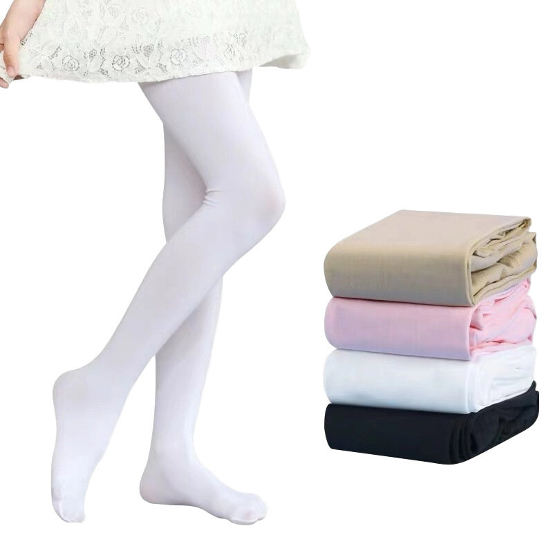 Pantimedias de primavera y otoño para niños, calcetines de seda blanca para ejercicios de fondo para niñas, calcetines de baile, calcetines de baile de verano