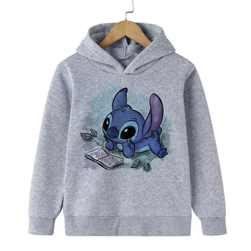 Disney Stitch Cartoon Manga lustige Anime Hoodie Kinder Kleidung Kind Mädchen Junge Lilo und Stich Sweatshirt Hoody Baby Casual Top