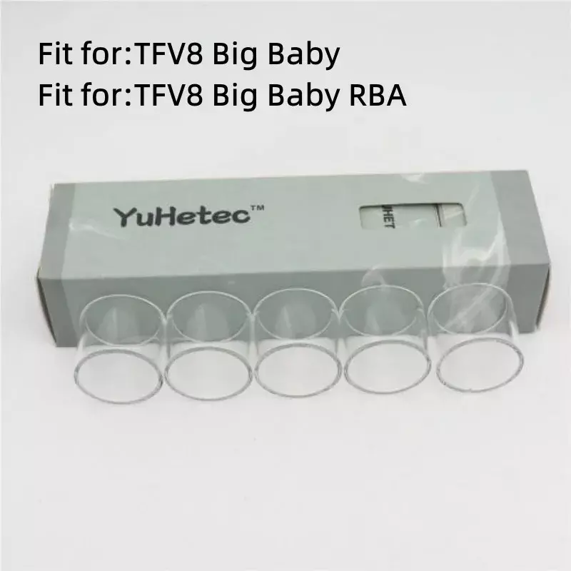 TFV8 대형 아기 및 TFV8 대형 아기용 유리 튜브, RBA 스트레이트 교체 기계 액세서리, 5 개