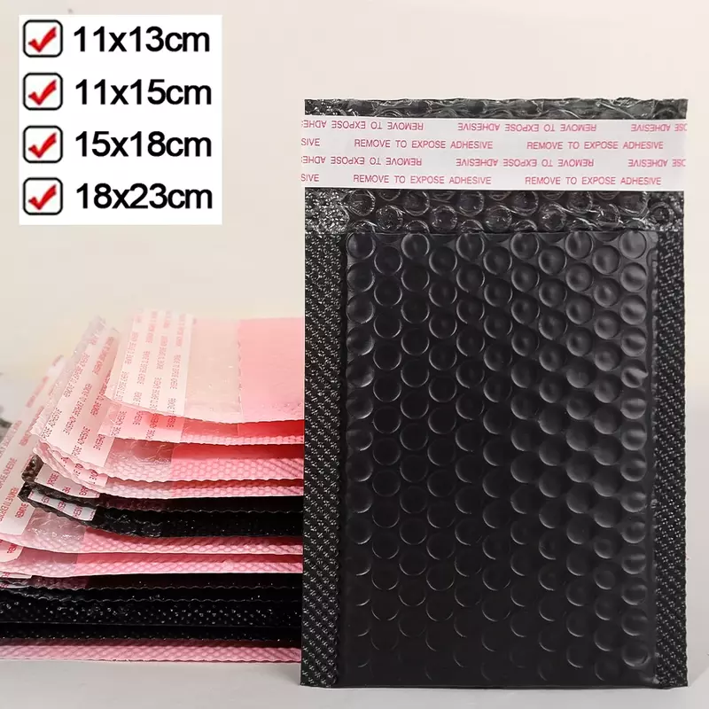 Self-Seal Waterproof Shipping Bags Black/White/Pink Tear-Resistant Bubble Mailers Padded Mailers for Packaging Small Business