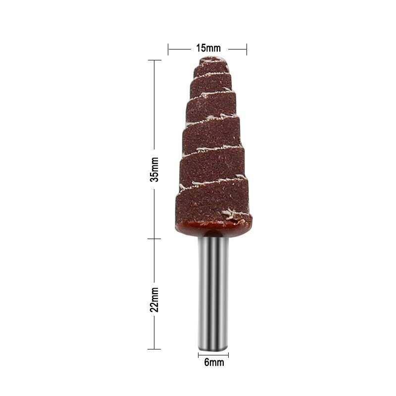 Cone cônico moagem cabeça, ferramentas de polimento, 80 #, 6mm haste, 80 grão, leve, alta qualidade