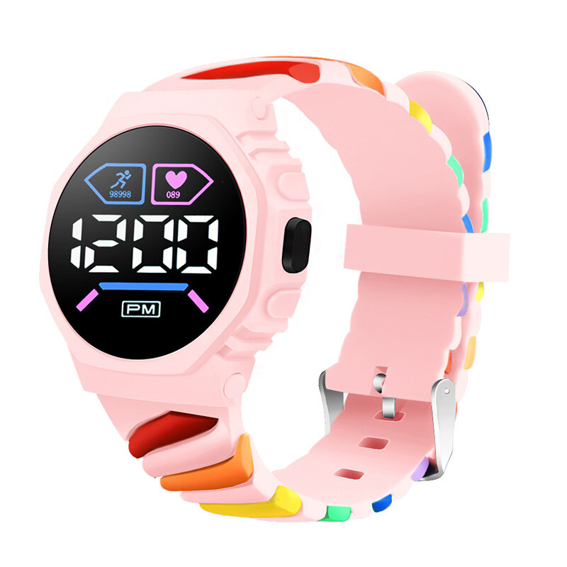 Часы Наручные детские с силиконовым ремешком, спортивные цифровые электронные, для мальчиков и девочек, для студентов