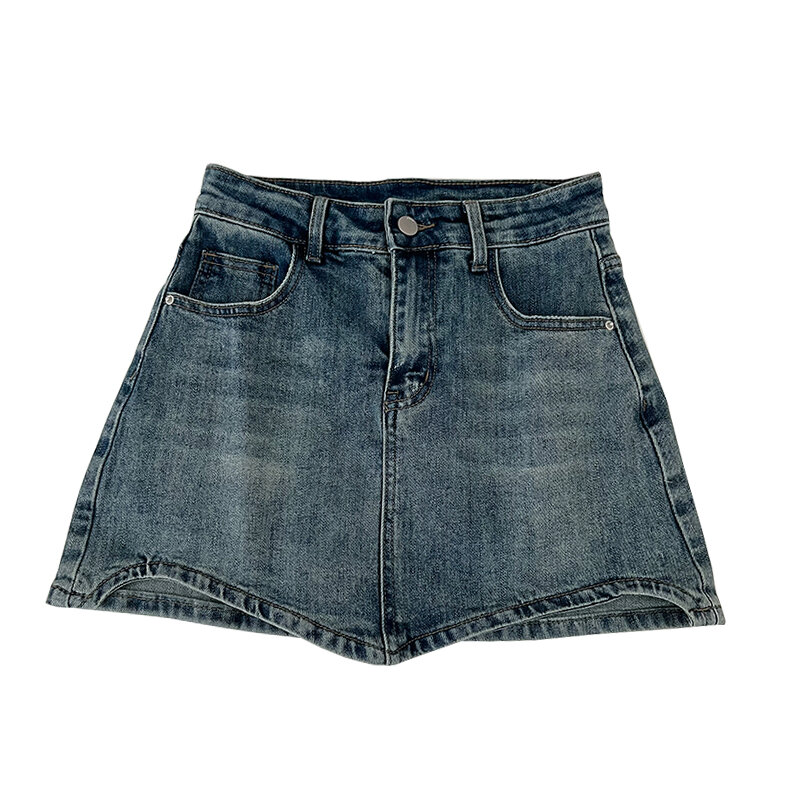 Jeans Skirts Hot girl fashionable all-match high waist slimming irregular hem Denim Skort skirt for women Faldas Clothes