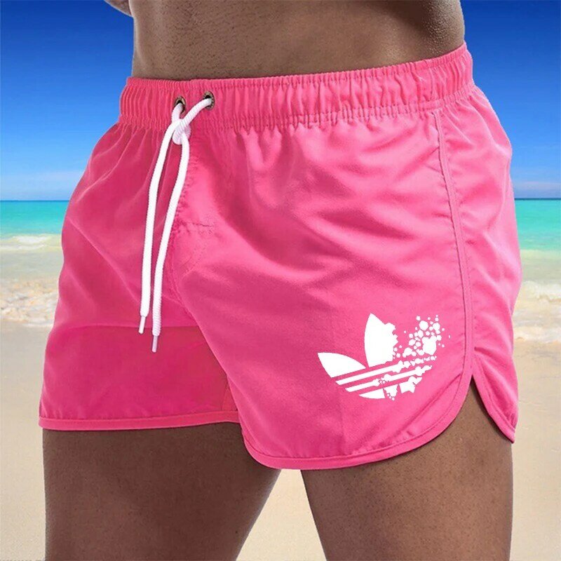 2024 new men's fitness training shorts, summer quick drying gym beach running shorts, double outdoor sportswear