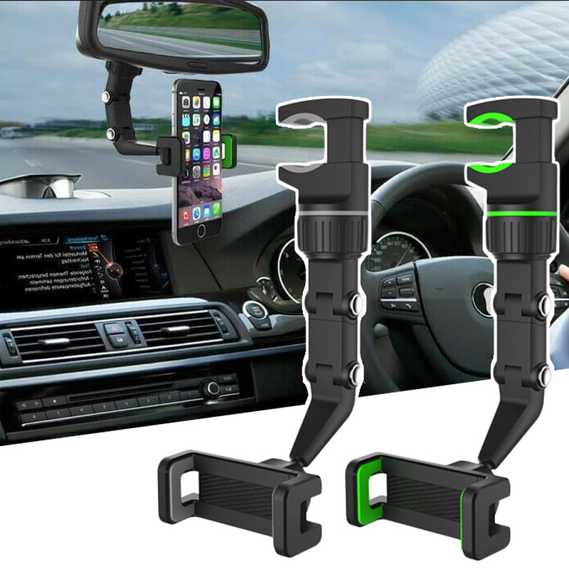 Auto Telefon Halter Rückspiegel 360 Grad Drehbare Multifunktionale Sitz Hängen Clip Handy Halterung GPS Stand