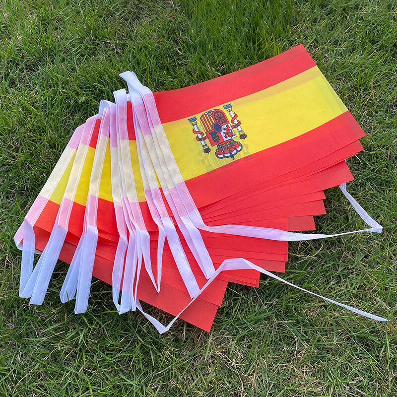 Aerlxemrbrae  20pcs/lot Spain bunting flags 5m Pennant Spain String flags Banner Buntings Festival Party Holiday for decoration