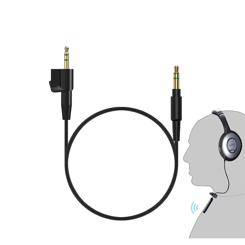 Cabo de áudio curto compatível com Bose Around-Ear AE2,AE2i, 2,5mm a 3,5mm Conexão do receptor Bluetooth (1Ft / 28cm)