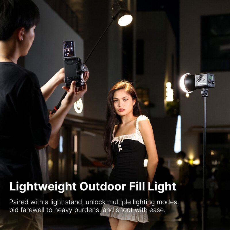 Ulanzi LT028 40 واط COB الفيديو ضوء 3400mAh CRI95 + 2500K-6500K ثنائية اللون LED الفيديو ضوء المهنية استوديو ضوء للكاميرا الفيديو