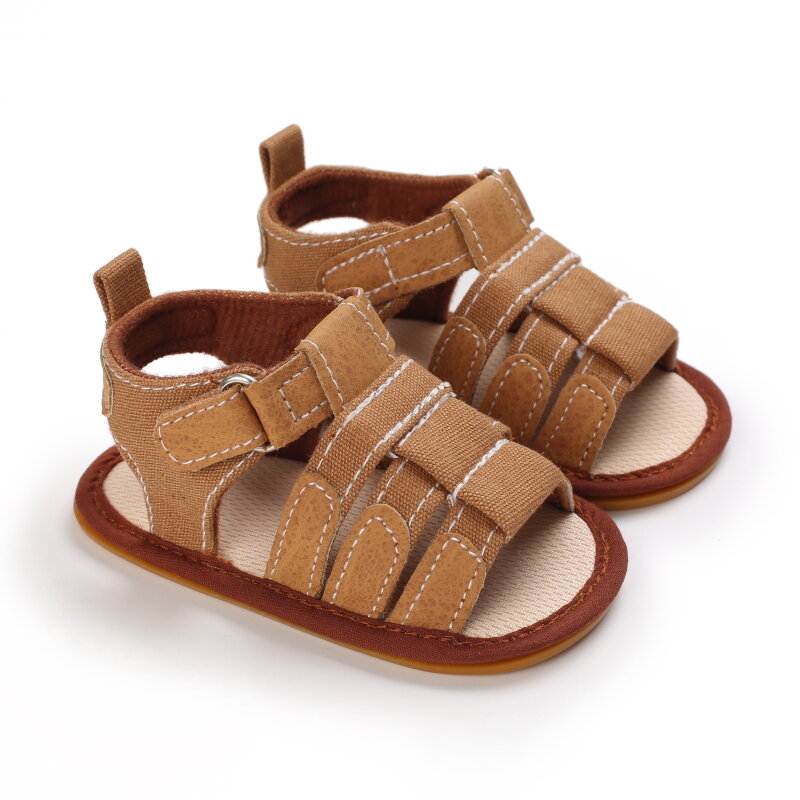 Sandalias informales transpirables para recién nacidos, zapatos antideslizantes con suela de goma para caminar, verano, 0 a 18 meses