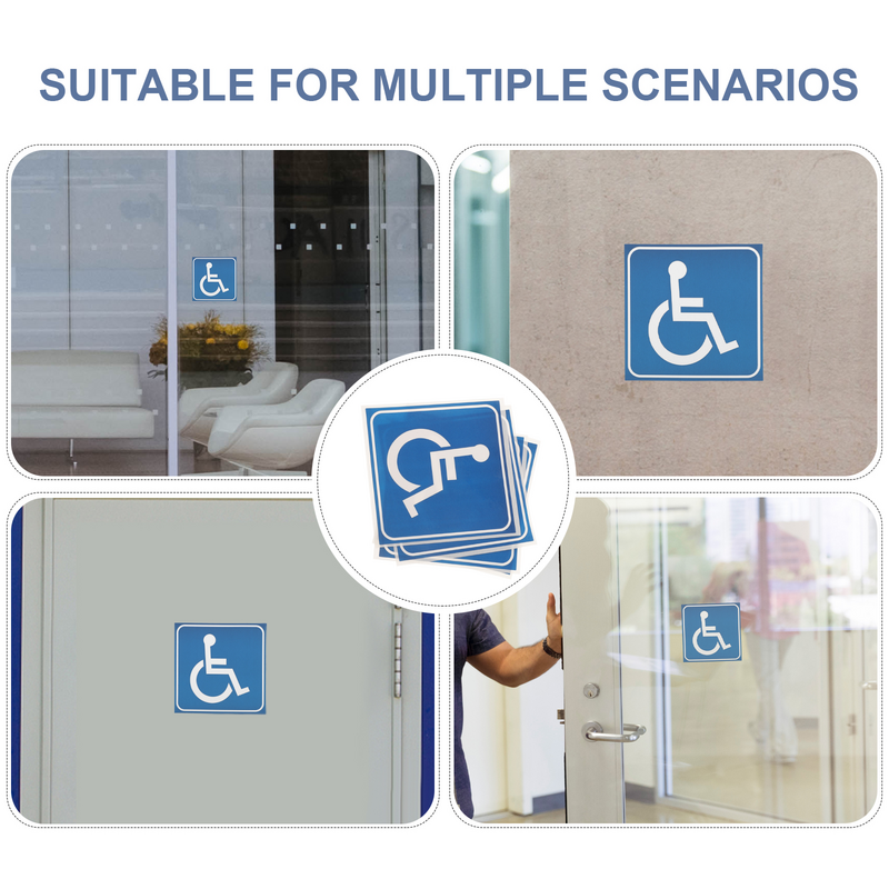 Letrero de silla de ruedas para discapacitados, pegatinas para discapacitados, calcomanía con símbolo, estacionamiento para discapacitados, inodoro