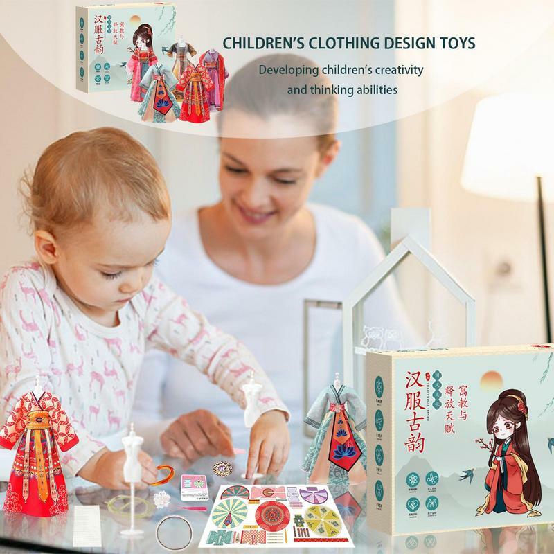 Kit de diseño de moda para niñas, juguetes de diseño de ropa de moda para niños, juguetes de moda para niños pequeños, juego de simulación para mayores de 3 años