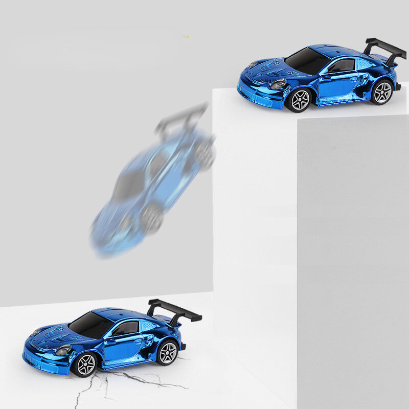 2022 1/43 Super mały Mini pozłacane samochód wyścigowy światła kieszeń zdalnie sterowanym samochodowym 2.4G Model samochodu