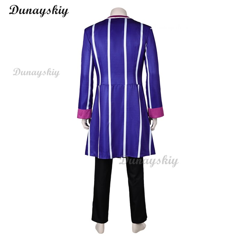 Костюм для косплея Фэнтези хамабин аластор фиолетовый костюм для взрослых мужчин Мужская ролевая одежда пальто штаны наряды Хэллоуин Карнавальная ткань