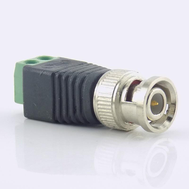 1/10 stücke bnc männlich stecker coax cat5 adapter stecker sicherheits system zubehör dc überwachung für cctv kamera video balun l19