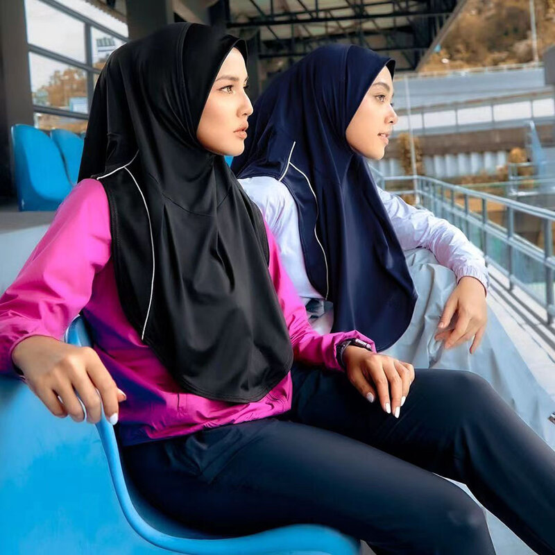ฮิญาบสำหรับผู้หญิงหมวกผ้าโพกหัวแบบอิสลามสำหรับว่ายน้ำกีฬามุสลิมผ้าโพกศีรษะทันที