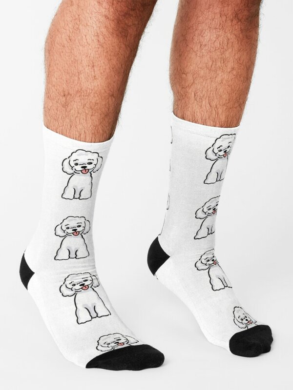 Calcetines deportivos con diseño de perro y melocotón para hombre, medias felices para regalo