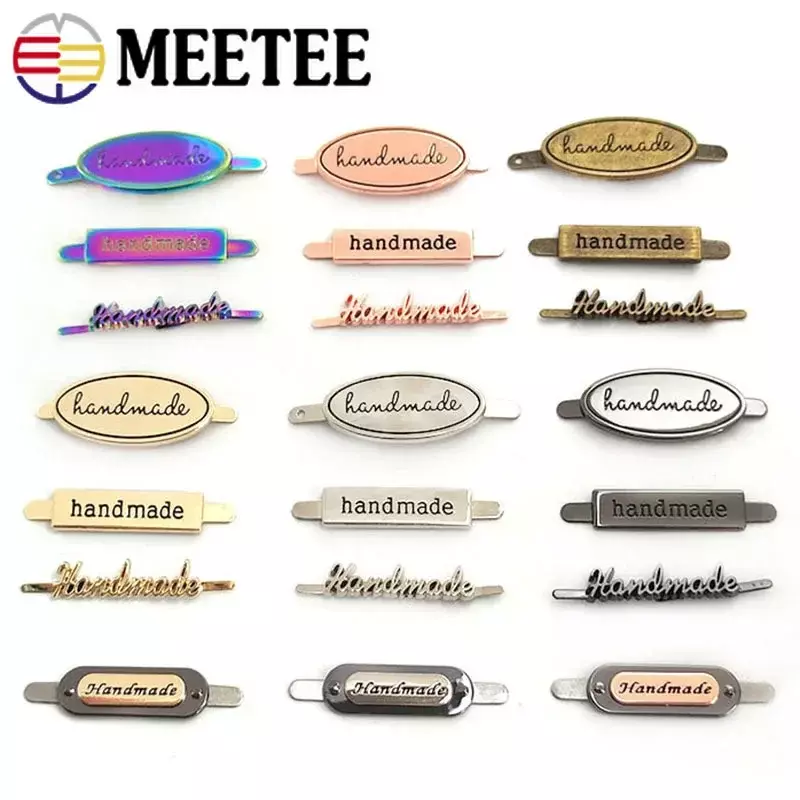 Meetee-Handmade Metal Bag Labels, Pin Buckle, Artesanato Mortise Fecho, Webbing Decoração, Botão Tag, DIY Hardware Acessórios, 10 Pcs, 30Pcs
