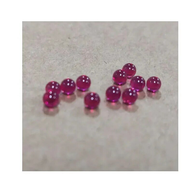 Bolas de rubí hechas de corindón sintético, gemas de piedra, 2mm y 3mm, 50 unids/lote por paquete