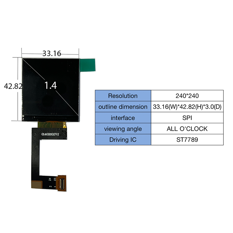 1,4 дюймовый IPS 240*240 с интерфейсом SPI 24-контактный сенсорный экран с CTP TFT ЖК-дисплеем