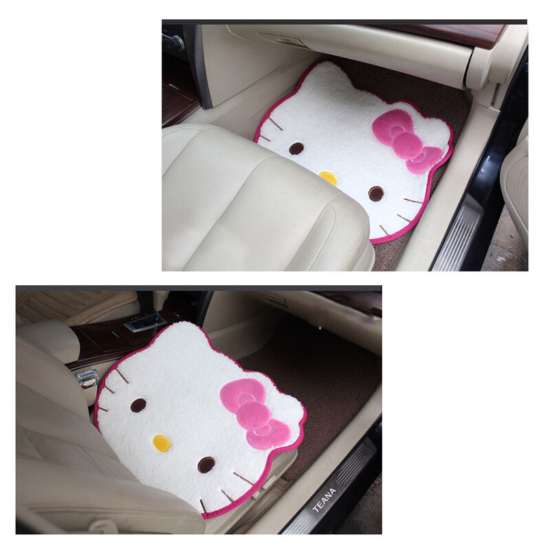 Alfombra de dibujos animados Kawaii Hello Kitty, alfombrilla de suelo de felpa de gato Kt, alfombra antideslizante para baño, cojín de coche, decoración suave para sala de estar, 50x60cm