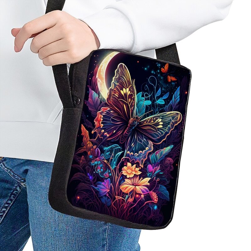 New Fashion Art Butterfly 3D Print Messenger Bag for Women Daily Casual Shopping Shoulder Bag School Girl Travel Crossbody Bags