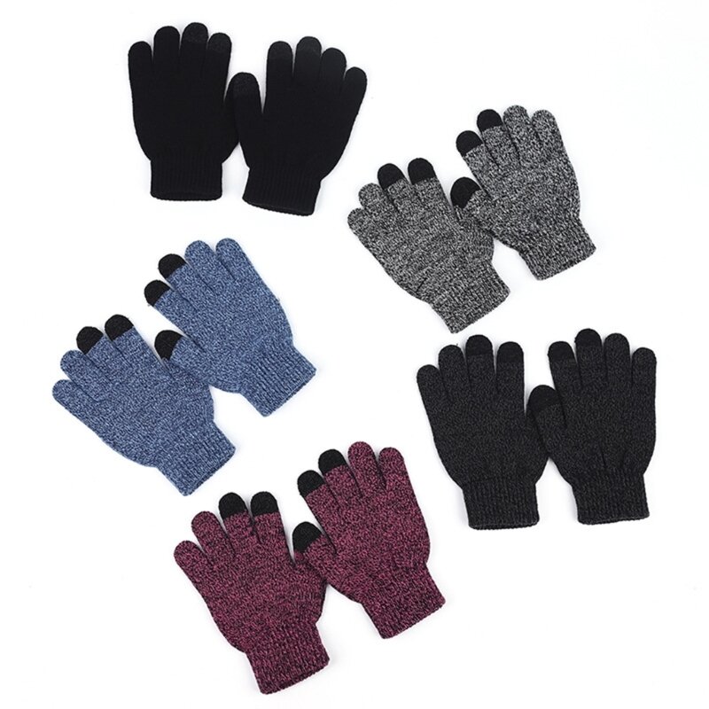 F62D 子供タッチスクリーン手袋ソフト & 通気性冬暖かいミトンソリッドニット手袋