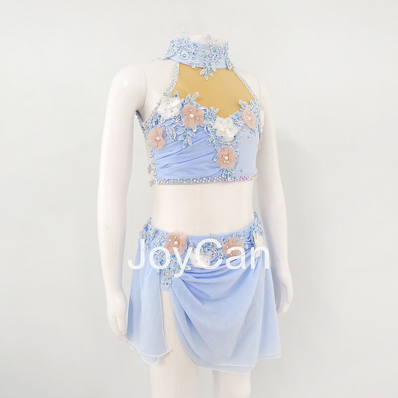 Joycan-女の子、ポールダンスウェア、パフォーマンストレーニングのためのスリターンブルージャズダンスドレス