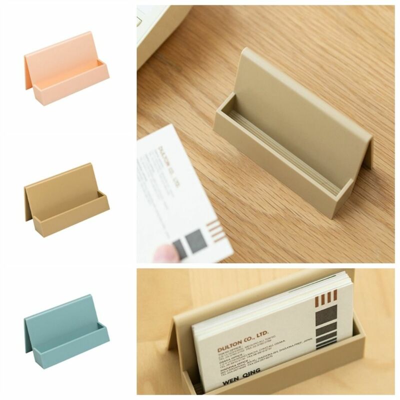 Non-slip Business Card Holder Fashion Inclined Plastic Card Organizer Durable Desktop Storage Box Lobby
