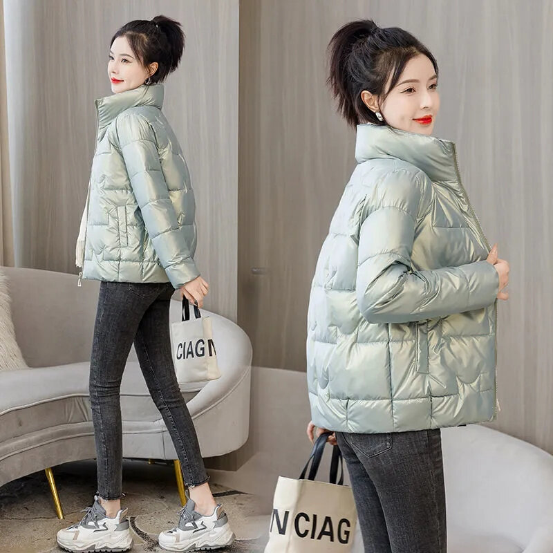 밝은 얼굴 워시 프리 여성용 패딩 재킷, 2023 신상 파카 스탠드 칼라 코트, 두꺼운 다운 패딩 재킷, 겨울