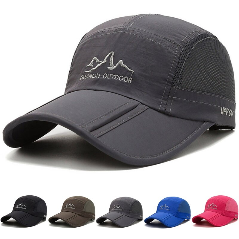 Letnia moda Unisex czapka bejsbolówka składana sportowa szybkoschnąca ultracienka oddychająca alpinistyczna czapka przeciwsłoneczna czapka przeciwsłoneczna