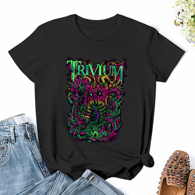 Trivium Logo T-Shirt Animal Print Shirt für Mädchen Grafiken T-Shirts für Frauen Baumwolle
