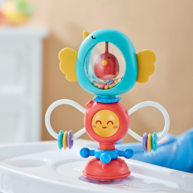 เด็กทารก Rattles ของเล่นกิจกรรมตารางเก้าอี้สูงดูดทารกของเล่น Shaker คว้า Spin Rattle ของเล่น Teething สำหรับทารก