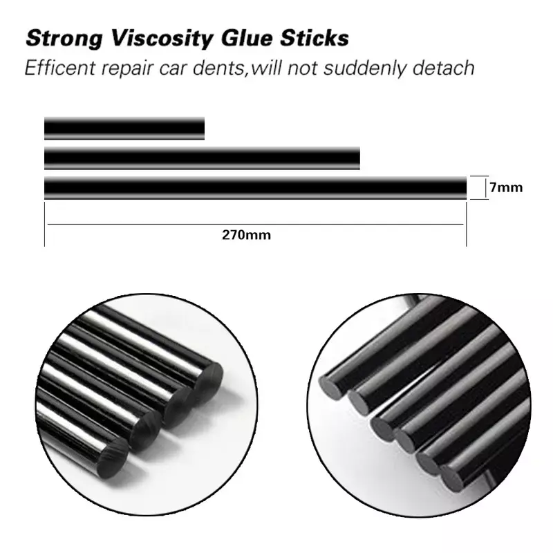 Car Body Dent Repair Glue Sticks, Reparação Paintless, Black Hot Melt Strip, Reparação de Ferramentas Glue Stick, 7mm, 11mm