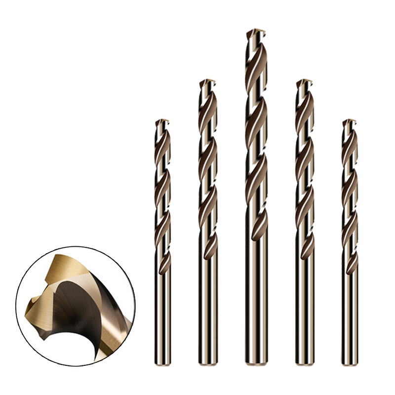 6 Pcs Titanium Coated Cobalt Drill Bits HSS High Speed Steel Drill Bits Set Hole Cutter Power Tools For Metal Stainless Steel